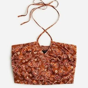 NWOT J.Crew v-neck halter top in vintage vines sz18